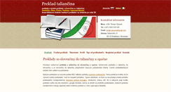 Desktop Screenshot of preklady-taliancina.sk